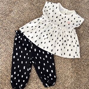 Calvin Klein Black and White Baby Outfit Size 3-6M